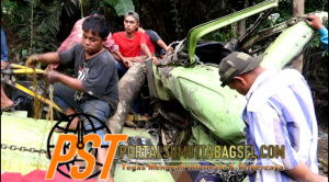 Diduga Rem Blong Truk Pengangkut CPO Terjun Kejurang 1 Tewas, 2 luka