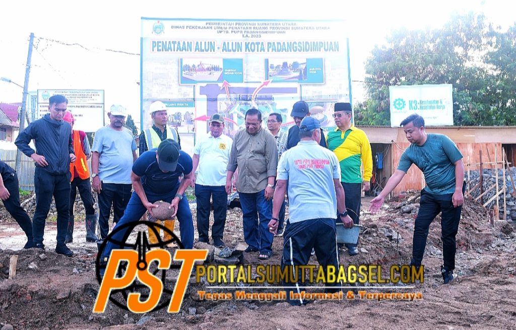 Gubernur Sumut Meletakkan Batu Pertama Alun-alun Kota Padangsidimpuan