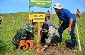 Pemko Padangsidimpuan Bersama Kodim 0212/TS Lakukan Tanam Pohon Akasia