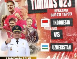 Pemkab Tapsel Gelar Nobar Semi Final Antara Indonesia Versus Uzbekistan di Tiga Zona