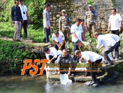 Bupati Dolly Tabur Ribuan Benih Ikan di Angkola Selatan Kabupaten Tapsel
