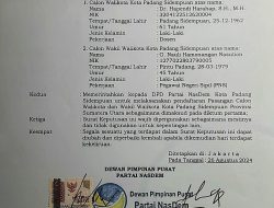 Partai Nasdem Resmi Usung Hapendi-Gempar di Pilkada Padangsidimpuan