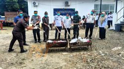 Polres Palas Hadiri dan Amankan Pemusnahan Barang Bukti di Kejari Palas