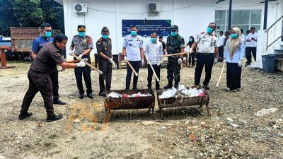 Polres Palas Hadiri dan Amankan Pemusnahan Barang Bukti di Kejari Palas